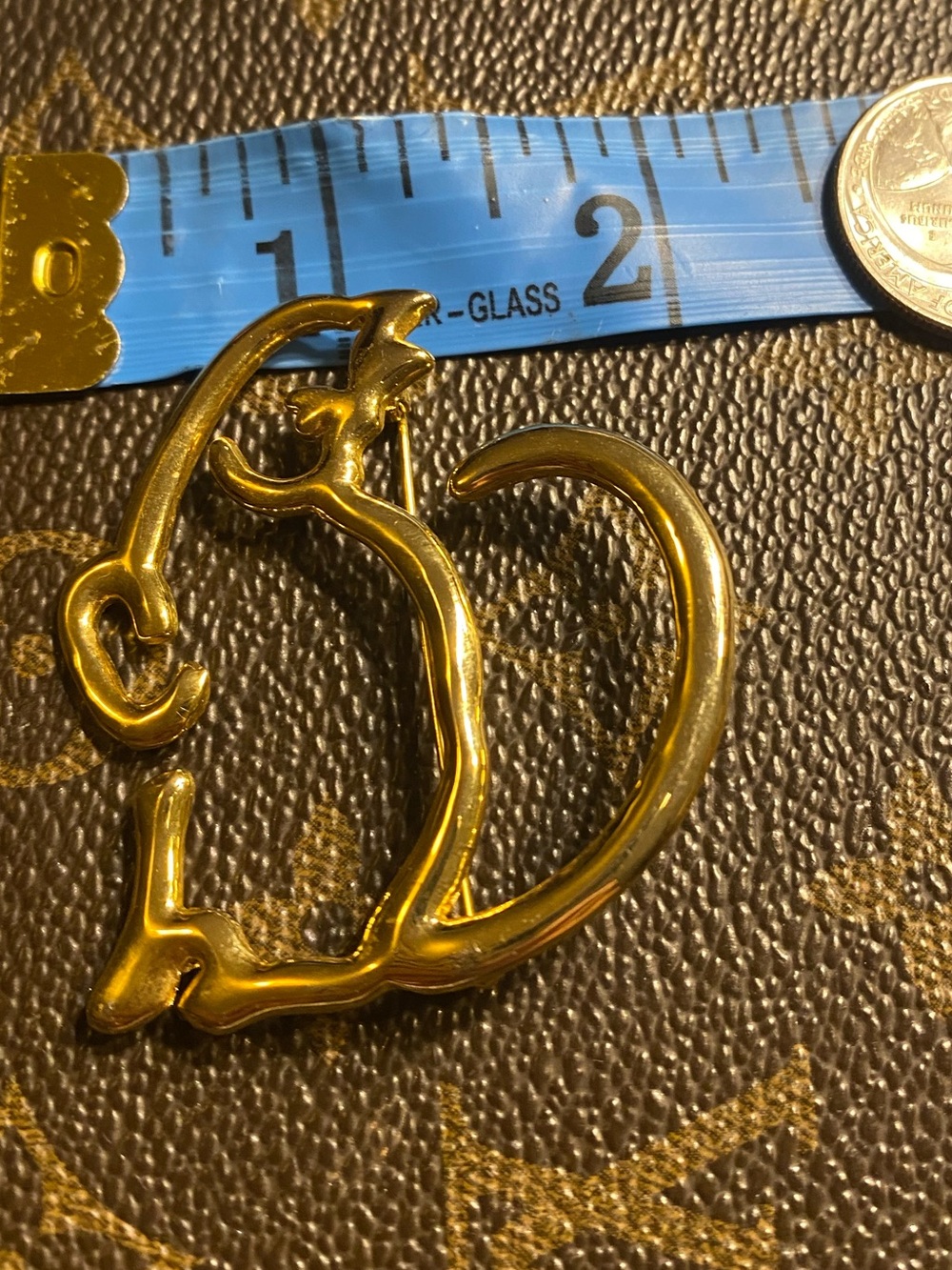 Rare Daria Vintage Gold-Tone Whimsical Cat Outline Brooch Lapel Pin